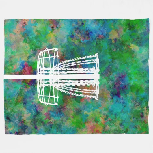 Colorful Disk Golf Basket Fleece Deken (Voorkant (Horizontaal))