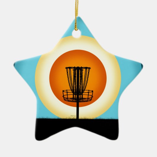 Colorful Disk Golf Basket Keramisch Ornament (Voorkant)