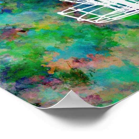 Colorful Disk Golf Basket Poster (Hoek)
