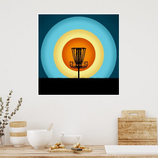 Colorful Disk Golf Basket Poster (Keuken)