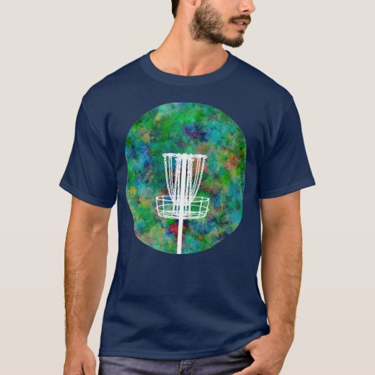 Colorful Disk Golf Basket T-shirt (Voorkant)