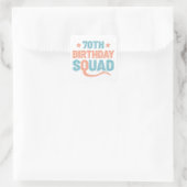 Colorful Distressed 70th birthday squad Vierkante Sticker (Tas)