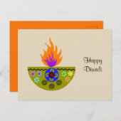 Colorful Diwali Lamp Diya Briefkaart (Voorkant / Achterkant)