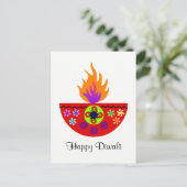 Colorful Diwali Lamp Diya Briefkaart (Staand voorkant)