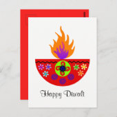 Colorful Diwali Lamp Diya Briefkaart (Voorkant / Achterkant)