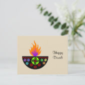 Colorful Diwali Lamp Diya Briefkaart (Staand voorkant)
