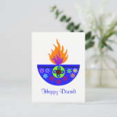 Colorful Diwali Lamp Diya Briefkaart (Staand voorkant)