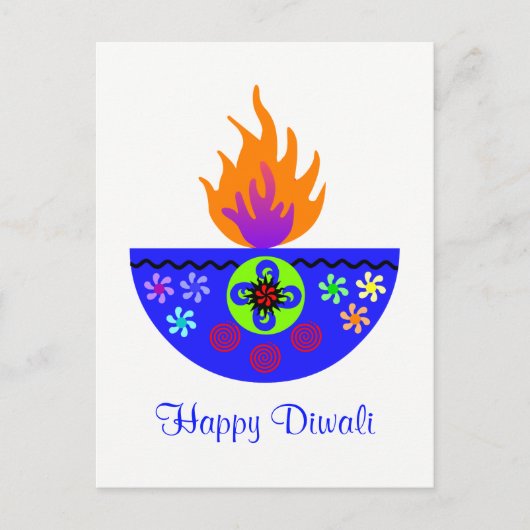 Colorful Diwali Lamp Diya Briefkaart (Voorkant)