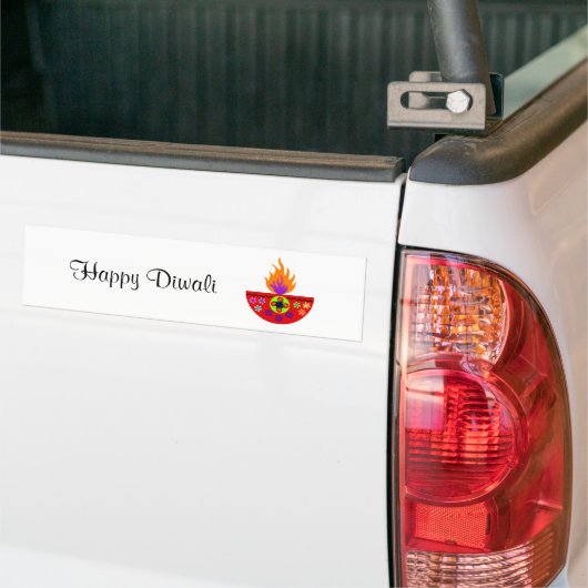 Colorful Diwali Lamp Diya Bumpersticker (Op Truck)