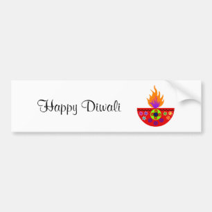 Colorful Diwali Lamp Diya Bumpersticker