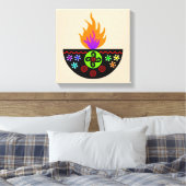 Colorful Diwali Lamp Diya Canvas Afdruk (Insitu (Slaapkamer))