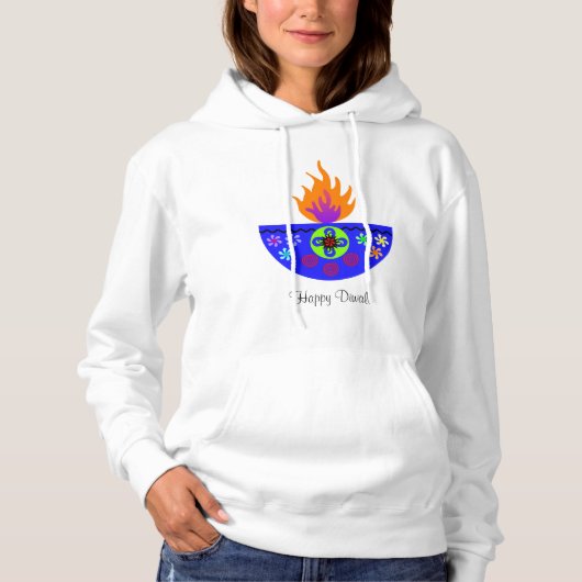 Colorful Diwali Lamp Diya Hoodie (Voorkant)