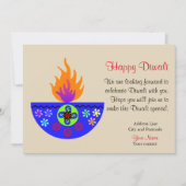 Colorful Diwali Lamp Diya Kaart (Voorkant)