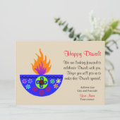 Colorful Diwali Lamp Diya Kaart (Staand voorkant)