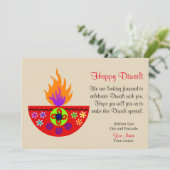 Colorful Diwali Lamp Diya Kaart (Staand voorkant)