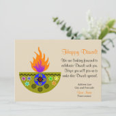 Colorful Diwali Lamp Diya Kaart (Staand voorkant)