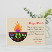 Colorful Diwali Lamp Diya Kaart (Staand voorkant)