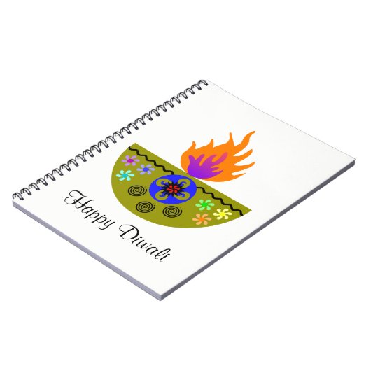 Colorful Diwali Lamp Diya Notitieboek (Linkerzijde)