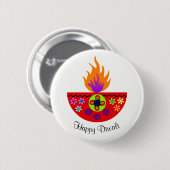 Colorful Diwali Lamp Diya Ronde Button 5,7 Cm (Voorkant /achterkant)