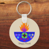 Colorful Diwali Lamp Diya Sleutelhanger (Voorkant)