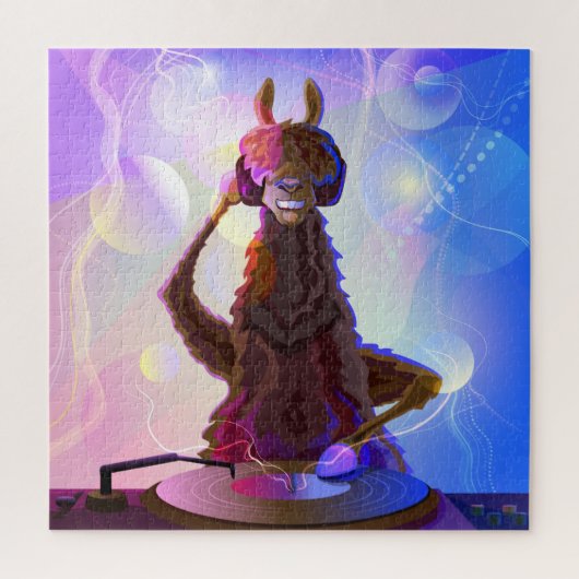 Colorful Dj Llama Legpuzzel (Verticaal)