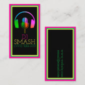 Colorful DJ Musician Music Studio Kaart Visitekaartje (Voorkant / Achterkant)