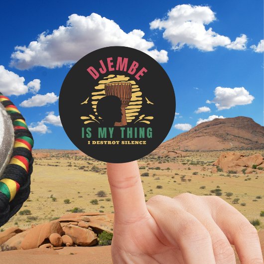 Colorful Djembe is mijn ding Afrikaanse drum Ronde Sticker