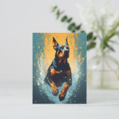 Colorful Doberman Briefkaart (Staand voorkant)
