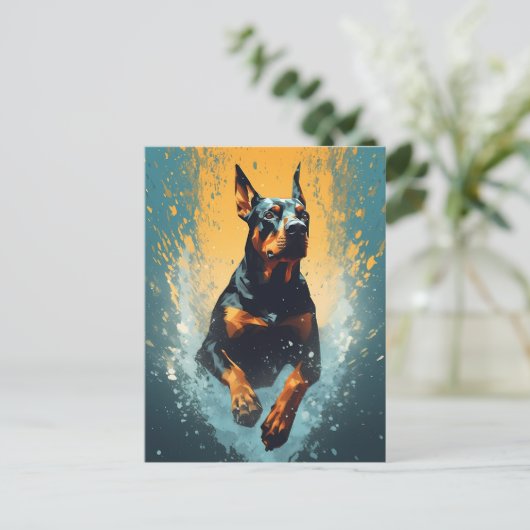 Colorful Doberman Briefkaart (Staand voorkant)