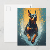 Colorful Doberman Briefkaart (Voorkant / Achterkant)
