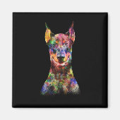Colorful Doberman Dog Magneet (Voorkant)