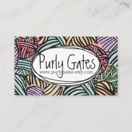 Colorful doezelballen van garen breien haakwerk visitekaartje