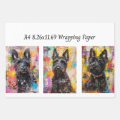 Colorful Dog Abstract A4 Wrapping Paper Decoupage  (Voorkant 3)