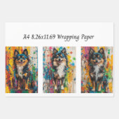Colorful Dog Abstract A4 Wrapping Paper Decoupage  (Voorkant 2)