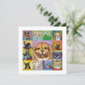 Colorful dog art hedendaagse schilderijen leuke ka kaart (Staand voorkant)