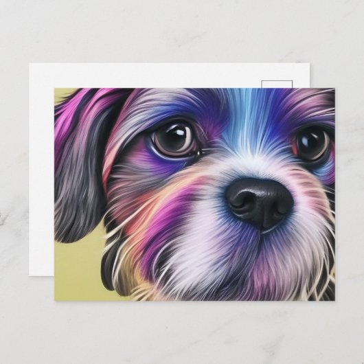 Colorful Dog Briefkaart (Voorkant / Achterkant)