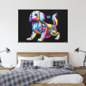Colorful Dog Canvas Afdruk (Insitu (Slaapkamer))