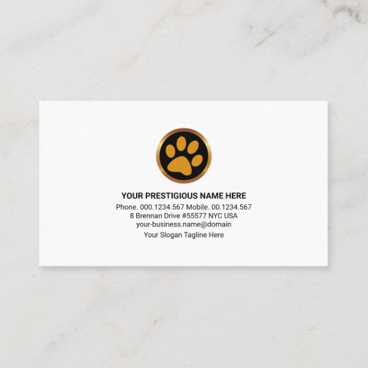 Colorful Dog Cat Bird Pet Care Visitekaartje (Achterkant)