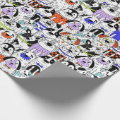 Colorful Dog Crowd Pattern Cadeaupapier (Hoek)