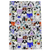 Colorful Dog Crowd Pattern Medium Cadeauzakje (Voorkant)