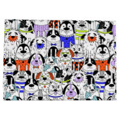 Colorful Dog Crowd Pattern Medium Gift Bag Groot Cadeauzakje (Achterkant)