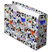 Colorful Dog Crowd Pattern Medium Gift Bag Groot Cadeauzakje (Voorkant Gekanteld)