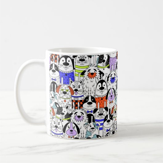 Colorful Dog Crowd Pattern Medium Gift Bag Koffiemok (Links)