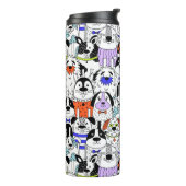 Colorful Dog Crowd Pattern Medium Gift Bag Thermosbeker (Gedraaid links)