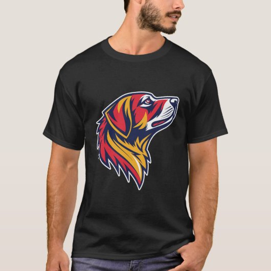Colorful Dog Head Graphic T-shirt (Voorkant)