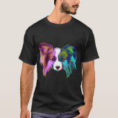 Colorful Dog Papillon T-Shirt (Voorkant)