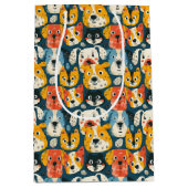Colorful Dog Pattern Medium Cadeauzakje (Voorkant)