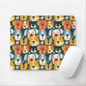 Colorful Dog Pattern Muismat (Met muis)