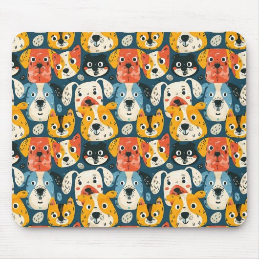 Colorful Dog Pattern Muismat (Voorkant)