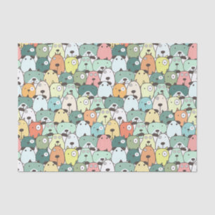 Colorful Dog Pattern-ontkoppelingspapier Tissuepapier